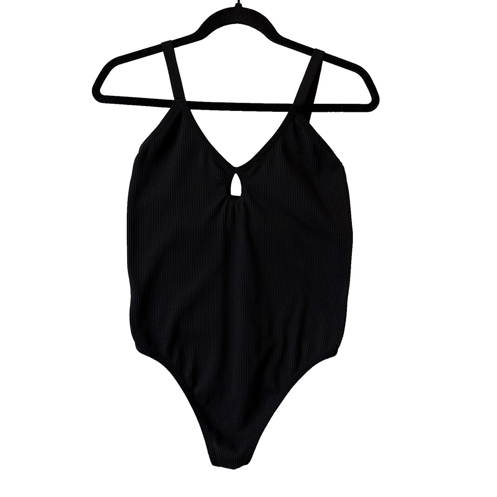 Colsie Seamless Ribbed Keyhole Thong Bodysuit‎ XL Balletcore Y2K Lounge Street